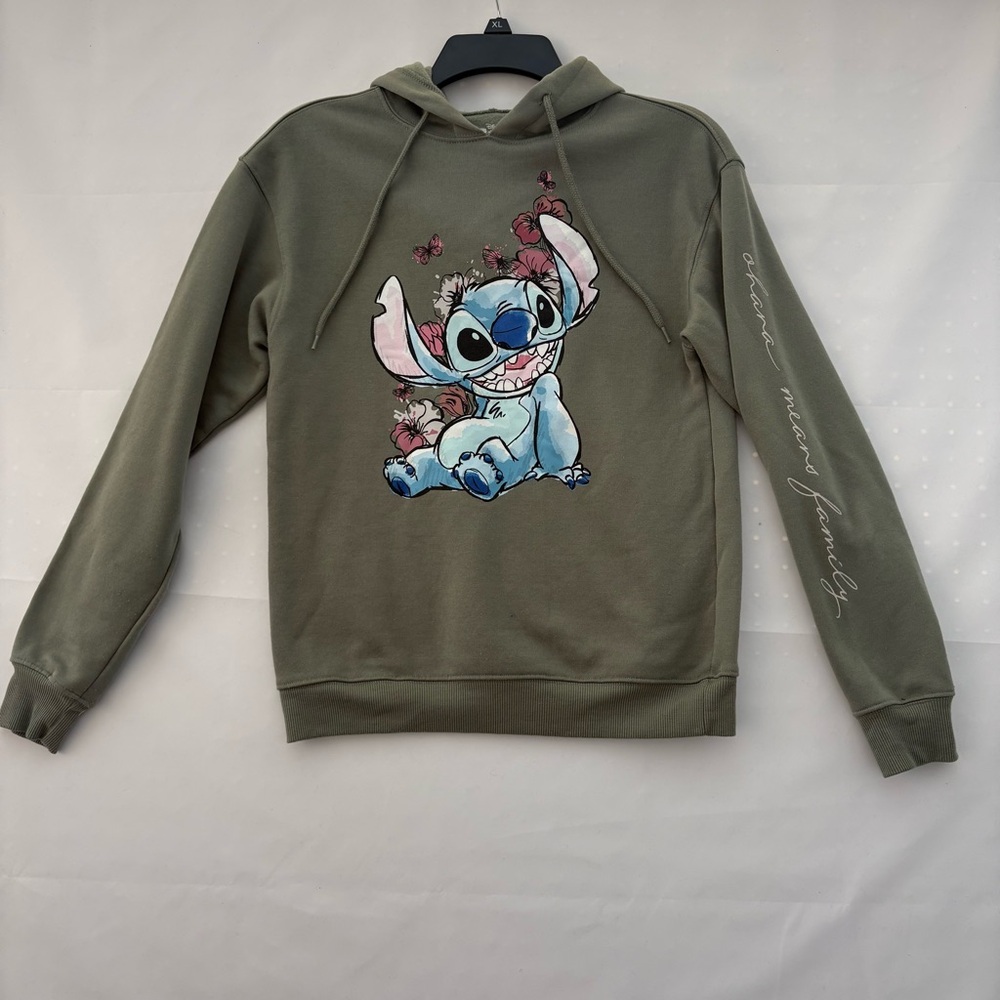 Disney Olive Hoodie with Cartoon Character Size Extra Small Poly/Rayon INV25/318